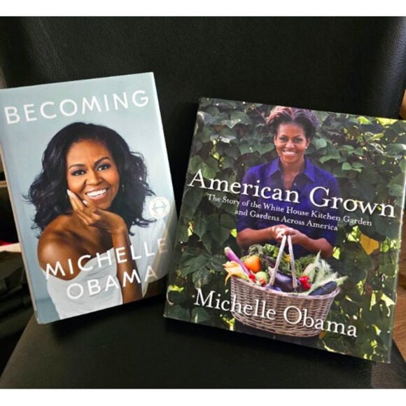 2 Michelle Obama Books 1st Ed Becoming American Grown Kitchen Grown First Lady - Picture 1 of 15